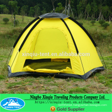 yellow single layer dome tent